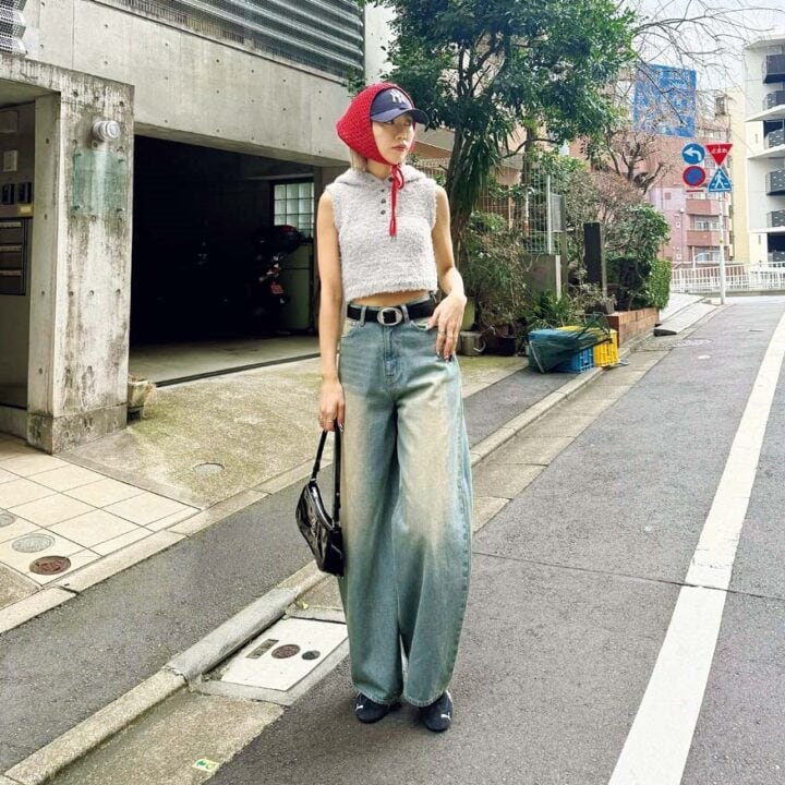 【SNAP】ワイドデニムの裾からプーマのスピードキャットをチラ見せ♡大谷亜宥茄さん