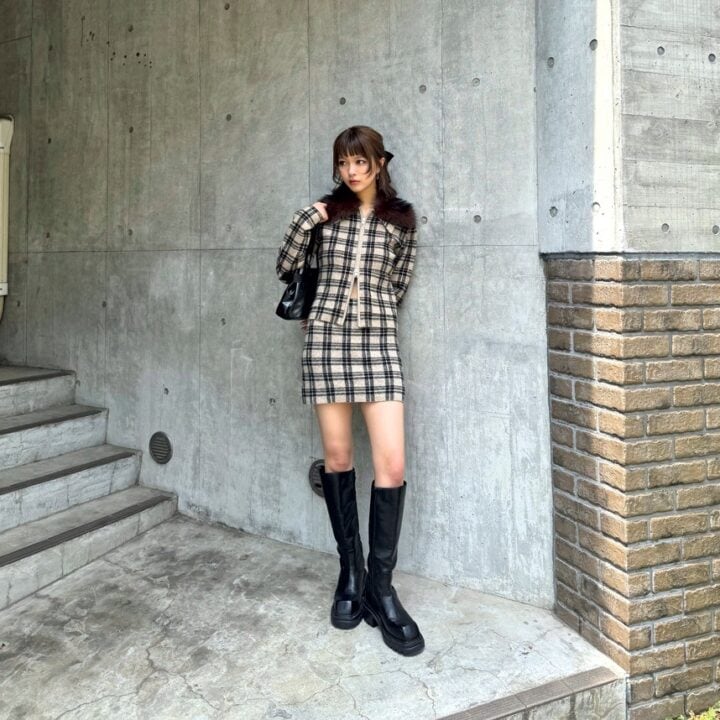 【SNAP】トレンドがぎゅっと詰まってるニットセットアップ♡佐々木美結さん