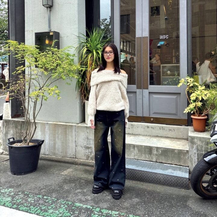 【SNAP】今季らしいタック入りニット♡佐藤百華さん