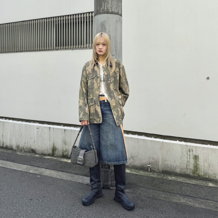 【SNAP】トレンドの迷彩柄ジャケットが主役♡中⾺あおいさん