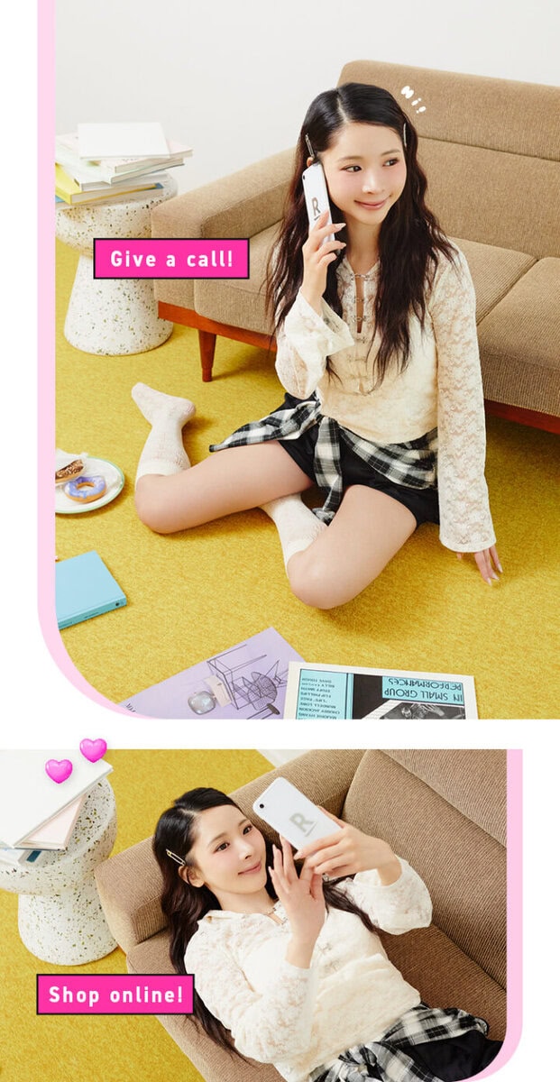 新生活は楽天モバイルで決まり♡ ネットも動画視聴も最強の2プランをチェック!モデルのミチちゃんがポーズしている画像。