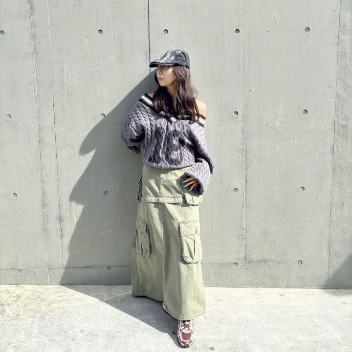 【SNAP】オフショルのニットトップスで抜け感を♡岸本梨鶴さん